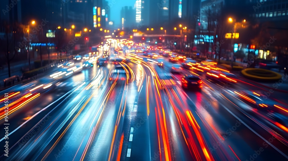 blured traffic in the city blured traffic in the city