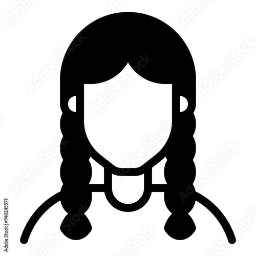 Braids Diversity Avatars icon illustration 
