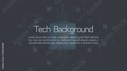 Dark Technology Concept Cyber Computer Electronic Futuristic Background Design Wallpaper