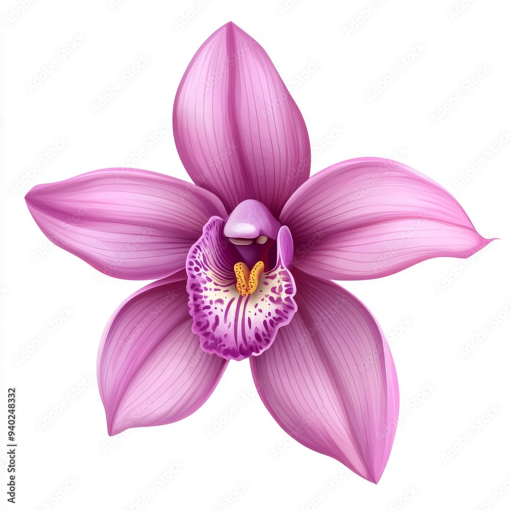 Naklejka premium vector graphic of a purple orchid flower