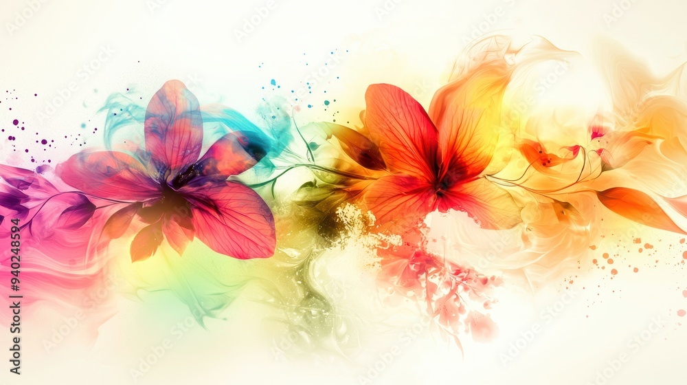 A vibrant splash of colorful flowers creating a stunning abstract background. Perfect for spring themes or artistic projects. A vibrant splash of colorful flowers creating a stunning abstract background. Perfect for spring themes or artistic projects.