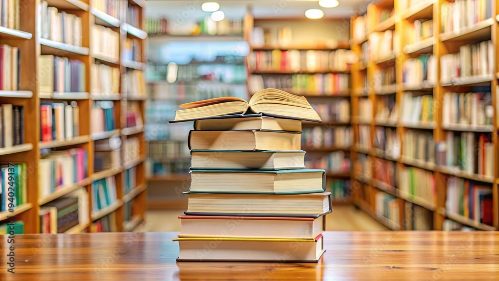 A stack of books on display at the bookshop, reading, education, literature, bookstore, knowledge, learning, library A stack of books on display at the bookshop, reading, education, literature, bookstore, knowledge, learning, library