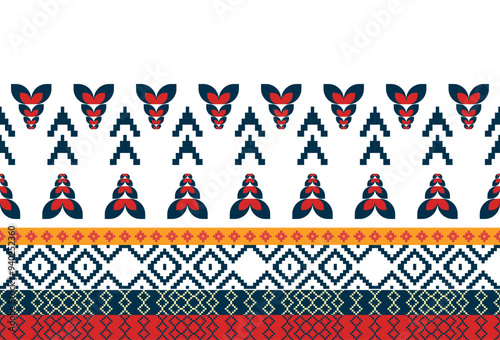 abstract Traditional geometric ethnic fabric pattern ornate elements with ethnic patterns design for textiles, rugs, clothing, sarong, scarf, batik, wrap, embroidery, print, curtain, carpe