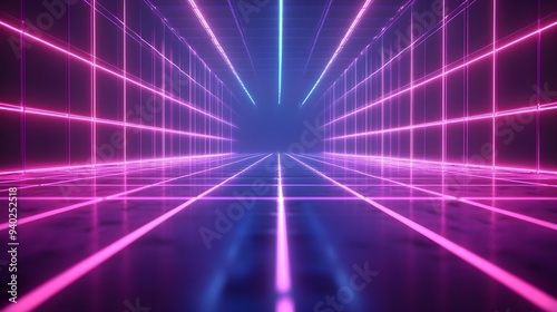 Neon Lights Abstract Background  Futuristic Design
