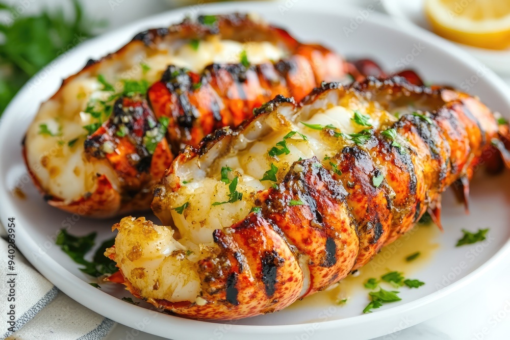 Grilled Lobster Tails with Parsley and Butter Sauce Grilled Lobster Tails with Parsley and Butter Sauce