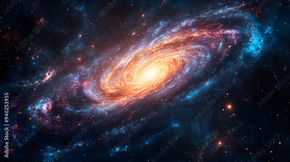 Fototapeta premium Spiral Galaxy Space Background - Cosmic Nebula