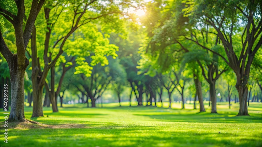 Defocused background of lush green park and trees in daytime, park, nature, green, trees, foliage, outdoor, environment, landscape Defocused background of lush green park and trees in daytime, park, nature, green, trees, foliage, outdoor, environment, landscape