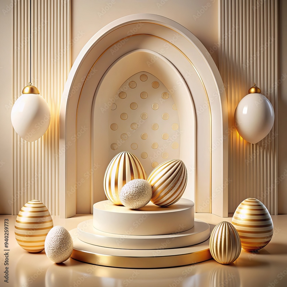 Fototapeta premium Big sale 3d realistic podium product promo display