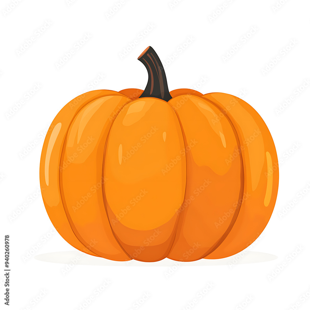 Obraz premium Cartoon Orange Pumpkin Illustration - Autumn Harvest Design