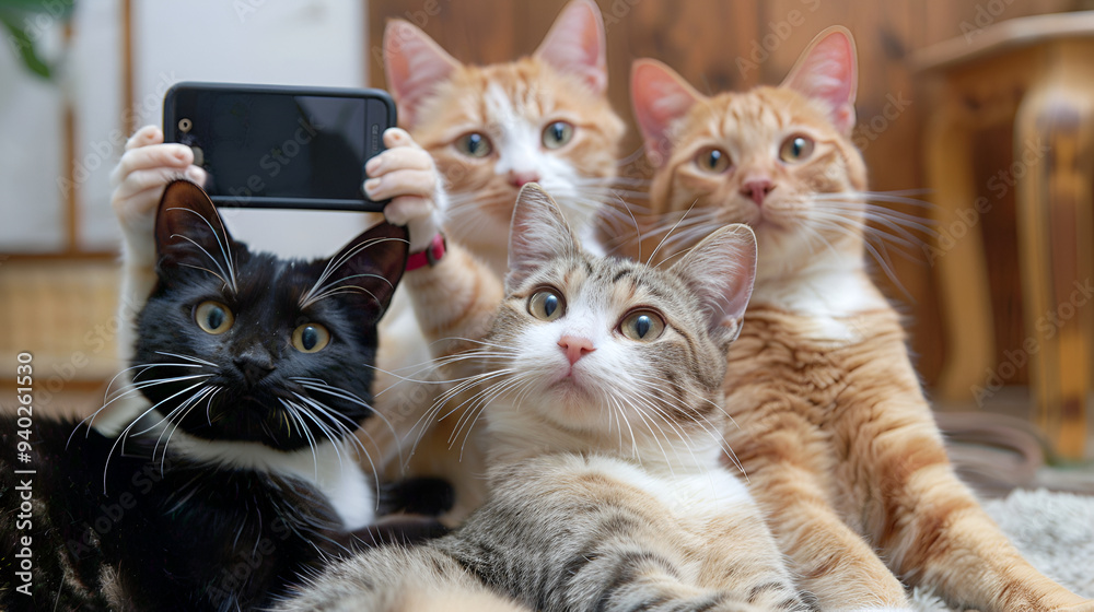 A group of kittens cuddling together indoors, featuring different breeds and colors, creating a warm and cozy atmosphere full of affection and cuteness A group of kittens cuddling together indoors, featuring different breeds and colors, creating a warm and cozy atmosphere full of affection and cuteness