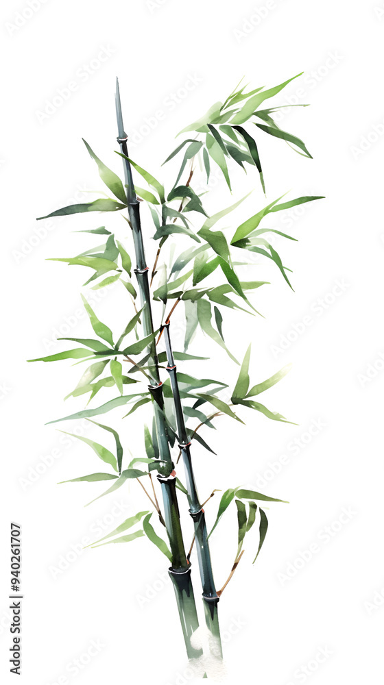 Fototapeta premium Hand drawn beautiful ink bamboo illustration 