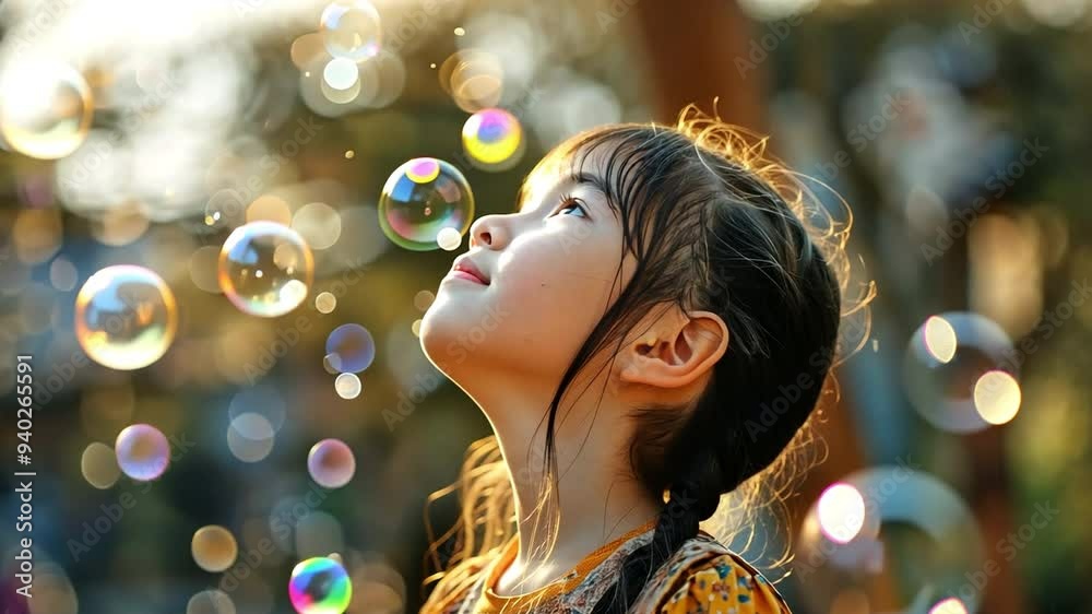 Blowing bubbles, cute Asian girl
Blowing bubbles, cute Asian girl