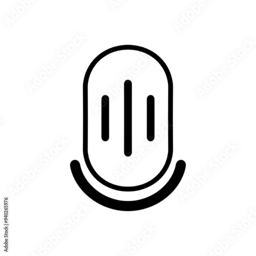 Record Microphone vector icon. The symbol microphone for web site. Illustration retro microphone for mobile apps. Pictogram Microphone. Minimalist icon. Sound concept icon