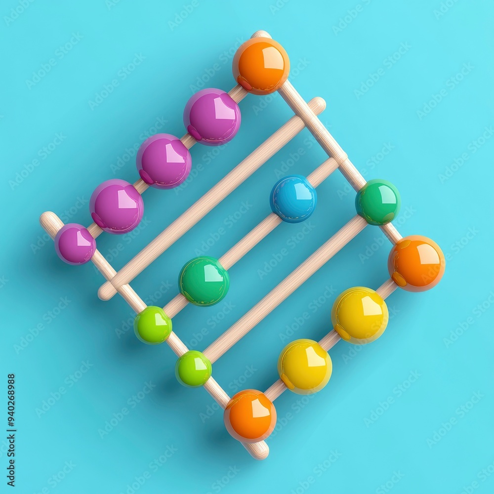 Obraz premium Colorful Abacus on Blue Background