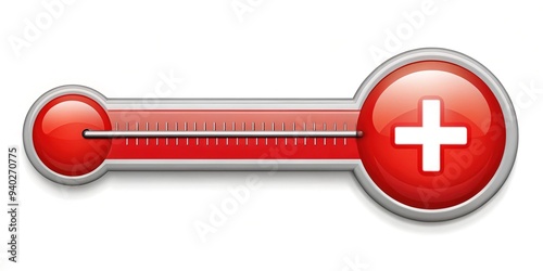 A red crosses-marked thermometer icon overlaid on a white background, symbolizing illness, disease, or medical symptoms, conveying a sense of sickness and unwellness.