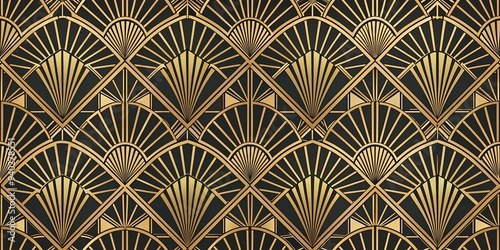 Art deco style geometric forms seamless pattern background, Art deco, geometric, forms, seamless, pattern, background, design