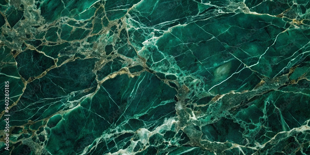 Fototapeta premium Abstract dark deep green natural stone marble texture, surface luxury background, luxury, green, natural, stone, marble