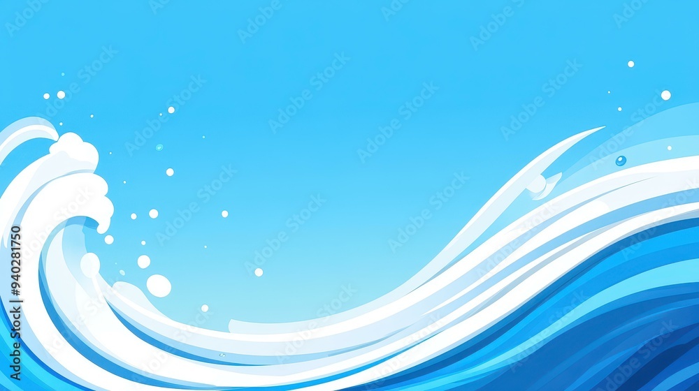 Dive into a vibrant blue wave, capturing the essence of the ocean in a modern, cartooninspired abstract design. Dive into a vibrant blue wave, capturing the essence of the ocean in a modern, cartooninspired abstract design.