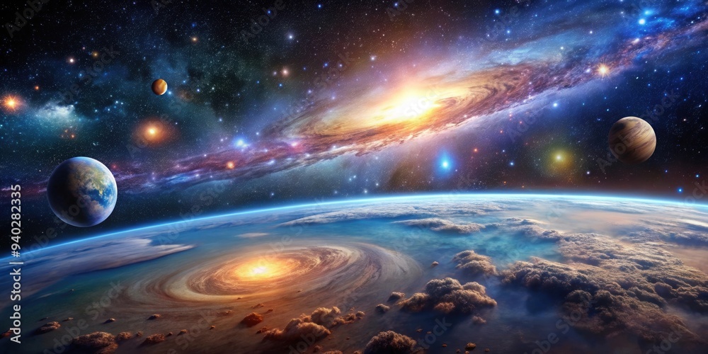 A breathtaking view of the universe from Earth showcasing galaxies, nebulae, and stars, galaxy, nebula, astronomy, universe A breathtaking view of the universe from Earth showcasing galaxies, nebulae, and stars, galaxy, nebula, astronomy, universe