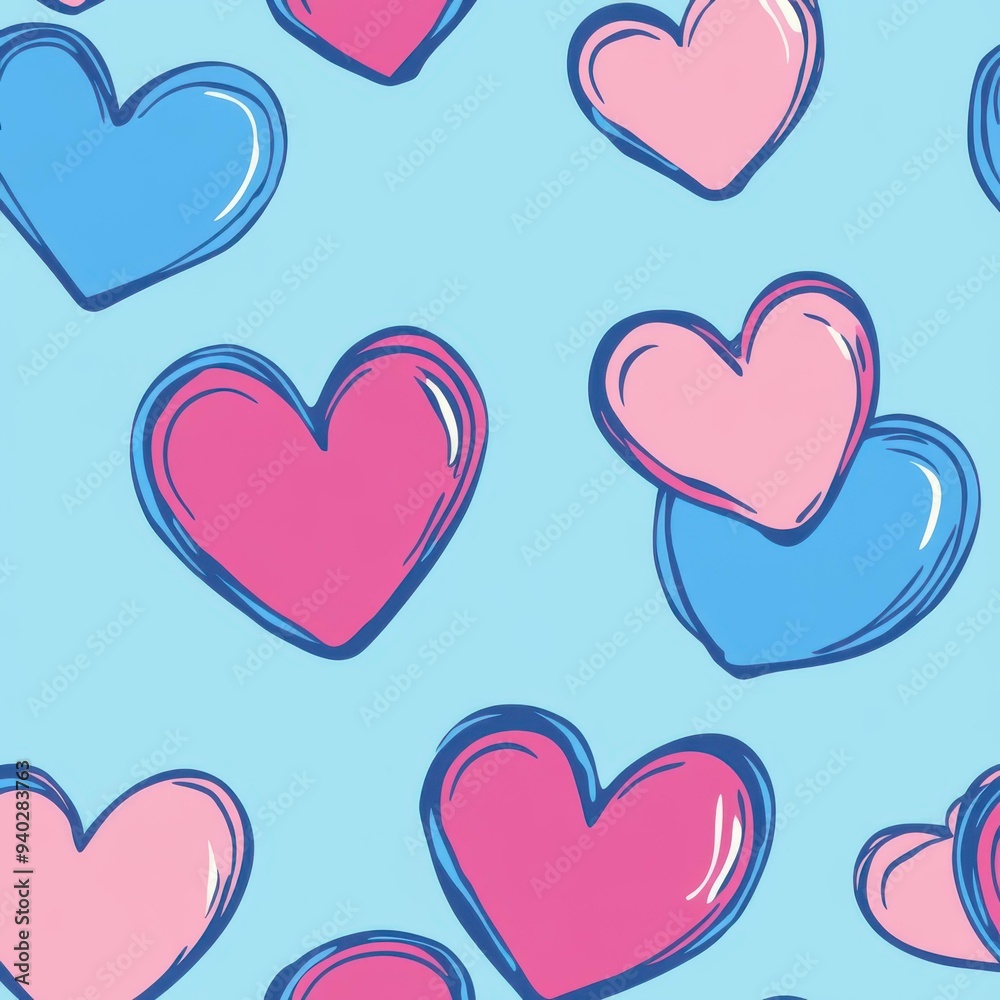 Celebrate love at your corporate event with a light blue and pink heartthemed vector pattern. Perfect for a fun, festive vibe Celebrate love at your corporate event with a light blue and pink heartthemed vector pattern. Perfect for a fun, festive vibe