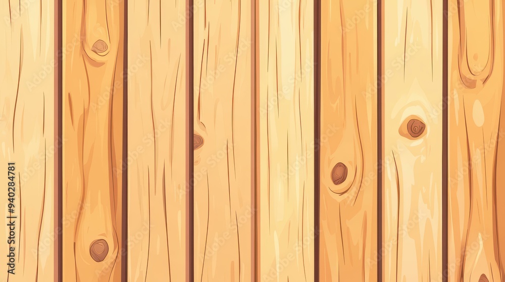 Obraz premium A seamless vector illustration of a vintage brown wooden floor texture, perfect for background designs with a warm tone.