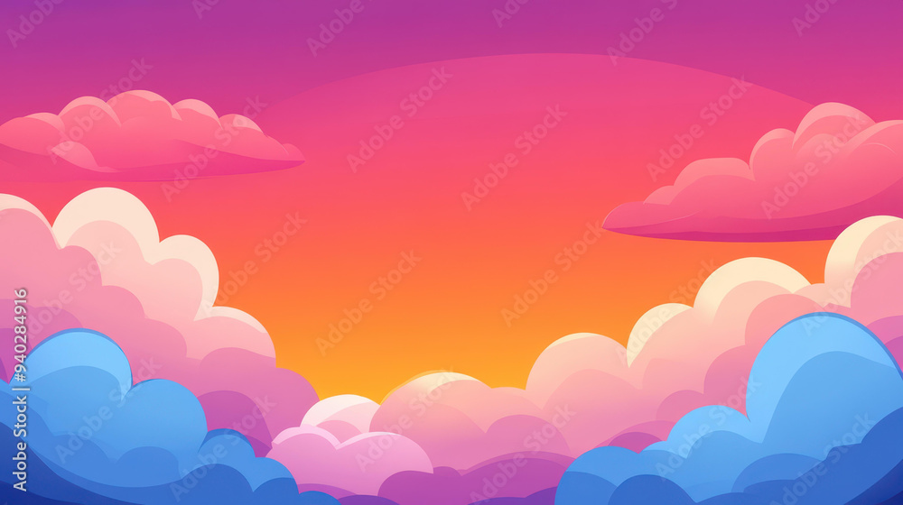 Experience a tranquil evening sky with soft clouds in this modern flat vector pixel illustration, perfect for any project. Experience a tranquil evening sky with soft clouds in this modern flat vector pixel illustration, perfect for any project.