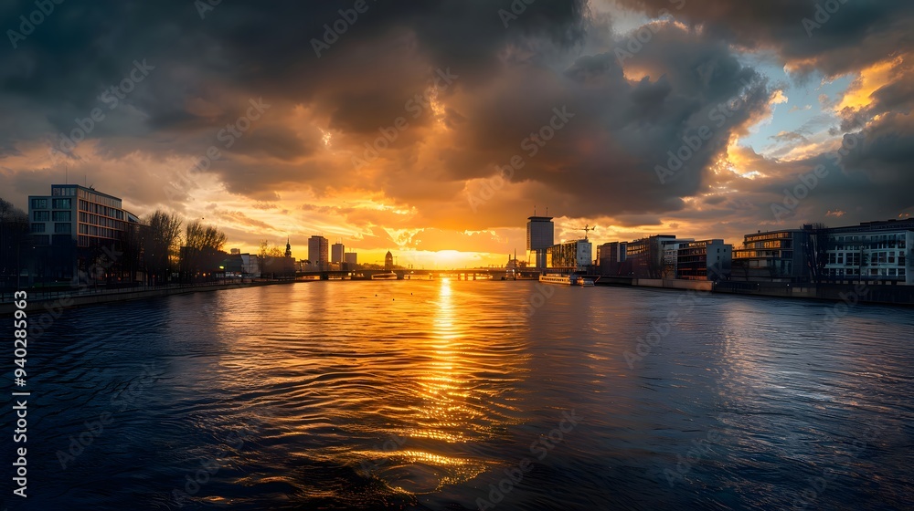 Fototapeta premium Golden Sunset over the City