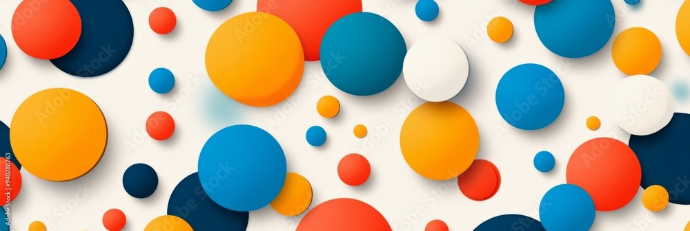 Dynamic Geometric Pattern with Vibrant Circles and Dots for Creative Branding and Digital Media