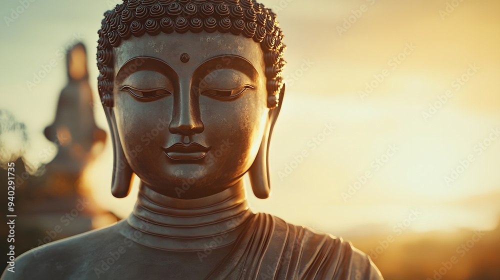 Buddha Statue at Sunset. Buddha Statue at Sunset.