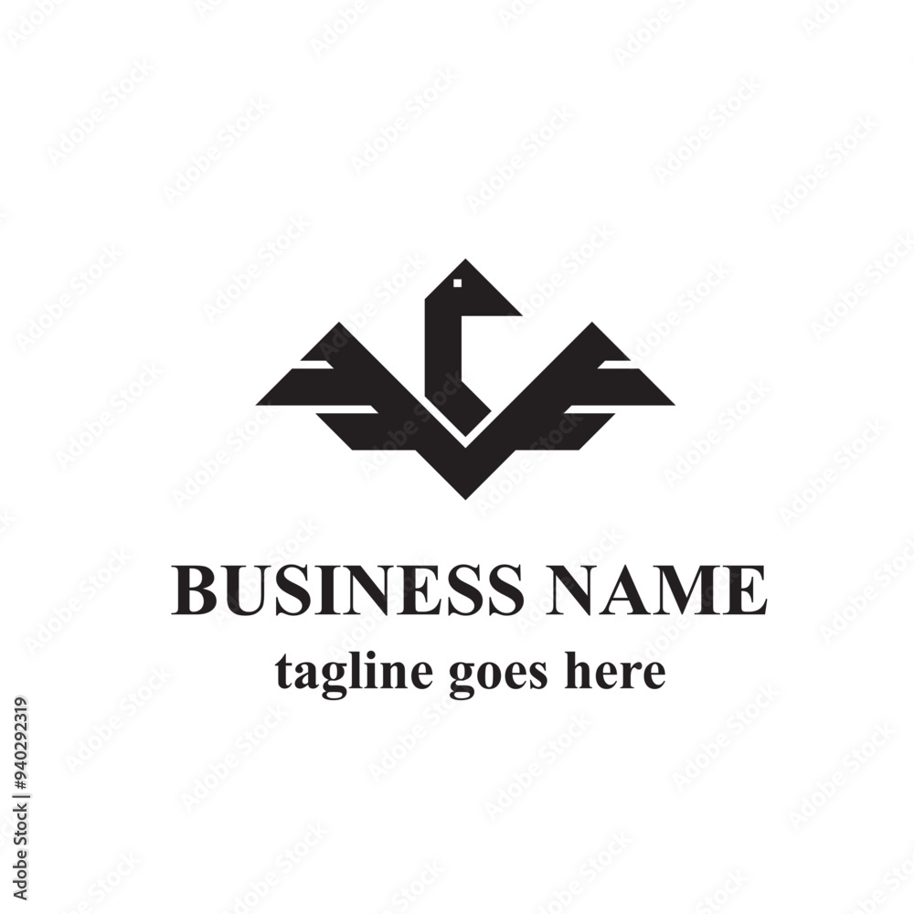 Obraz premium Illustration of Minimalist Swan Logo for Your Business