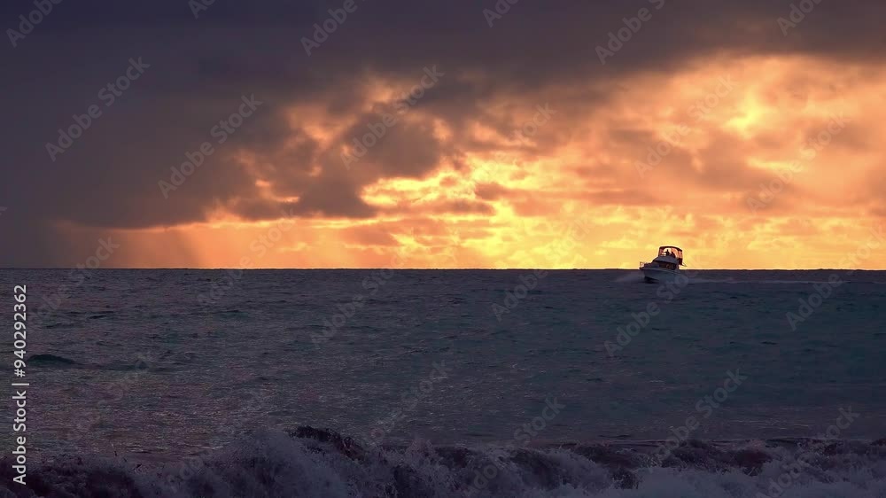 A boat in the sunset A boat in the sunset