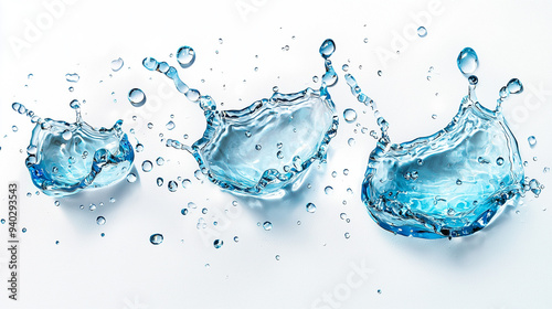 water droplets isolated on white background photo