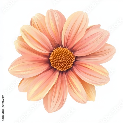 vector graphic of a peach daisy flower