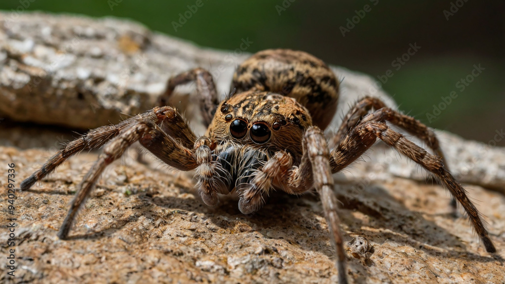 Jumping spider close up. Portrait of spider Jumping spider close up. Portrait of spider