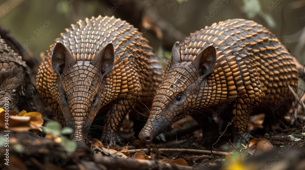 An image featuring two armadillos, each with a different number of spikes on their back. An image featuring two armadillos, each with a different number of spikes on their back.
