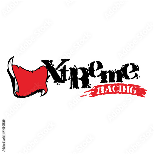 Xtreme racing writing with white background