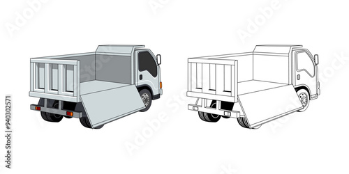 Small Truck Cartoon Design Illustration vector eps format suitable for your design needs logo illustration animation etc