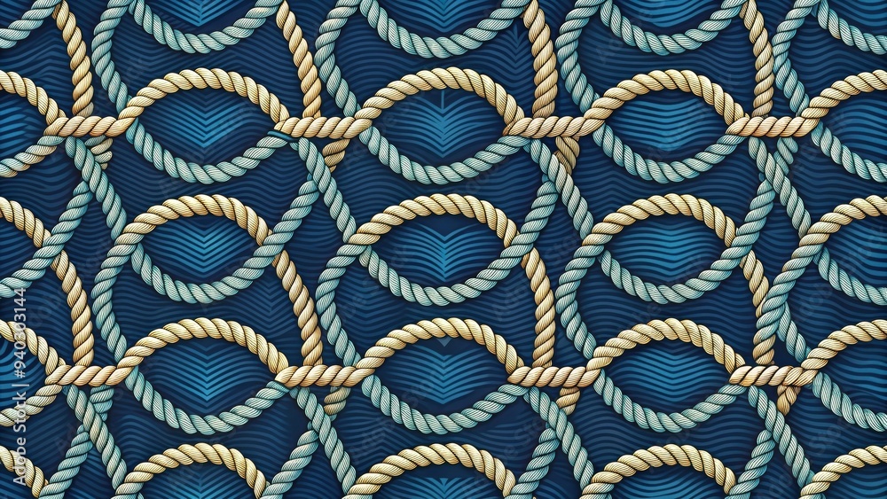 Seamless nautical pattern with stylized ropes in various shades of blue, nautical, seamless, pattern, ropes, blue, navy, marine Seamless nautical pattern with stylized ropes in various shades of blue, nautical, seamless, pattern, ropes, blue, navy, marine