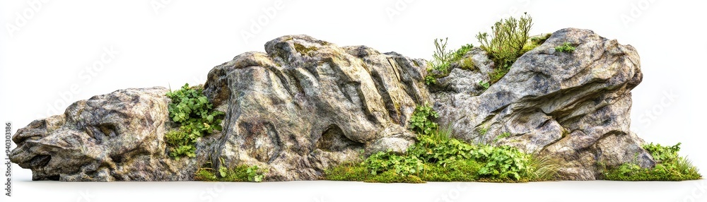 3D Render of a Rocky Outcropping with Lush Greenery, 3D model, rock formation, nature scene, landscape design 3D Render of a Rocky Outcropping with Lush Greenery, 3D model, rock formation, nature scene, landscape design
