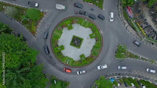 aerial view of pekanbaru roundabout keris