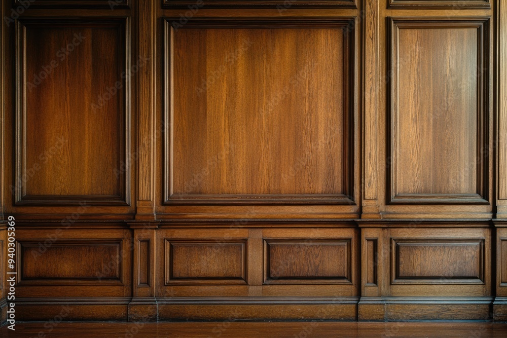 Classic cabinet wall of brown wood panels wallpaper, ai Classic cabinet wall of brown wood panels wallpaper, ai
