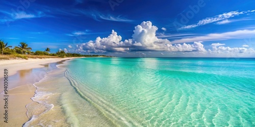 Beautiful sandy beach with crystal clear turquoise waters in Varadero, Cuba, Caribbean, beach, Varadero, Cuba photo