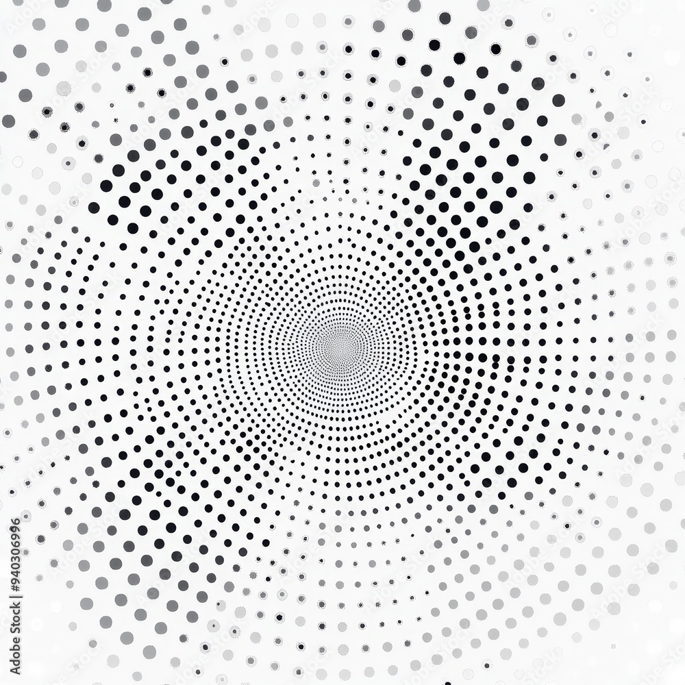 Black and White Polka Dot Spiral, abstract , pattern , circle , design Black and White Polka Dot Spiral, abstract , pattern , circle , design