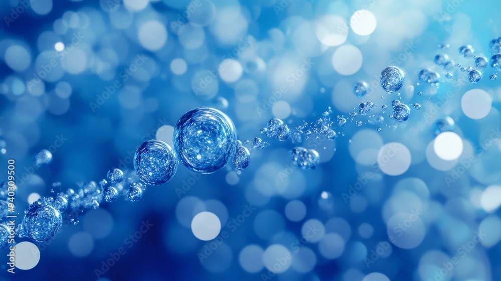 Floating Bubbles in a Blue Bokeh Background, bokeh, bubbles, abstract, underwater Floating Bubbles in a Blue Bokeh Background, bokeh, bubbles, abstract, underwater