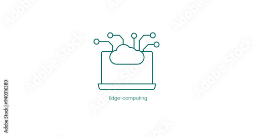 Edge Computing Network Technology Vector Icon
