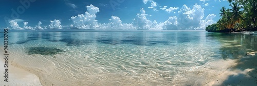 Stunning Tropical Landscape of Nanuya in Tuvalu with Azure Ocean and Pristine Beach photo