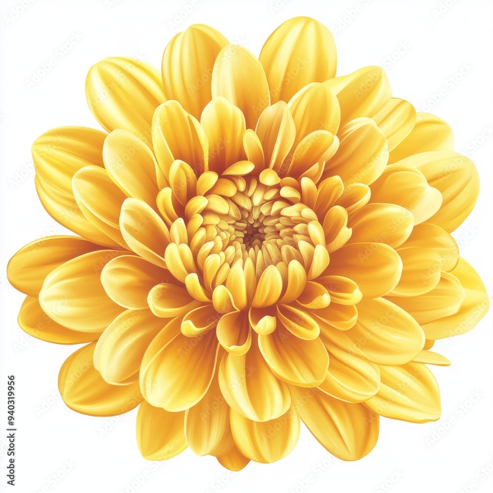 vector graphic of a yellow chrysanthemum vector graphic of a yellow chrysanthemum