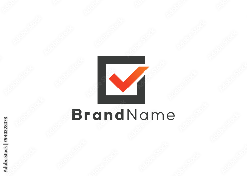 Minimalist and modern check mark logo design template Minimalist and modern check mark logo design template