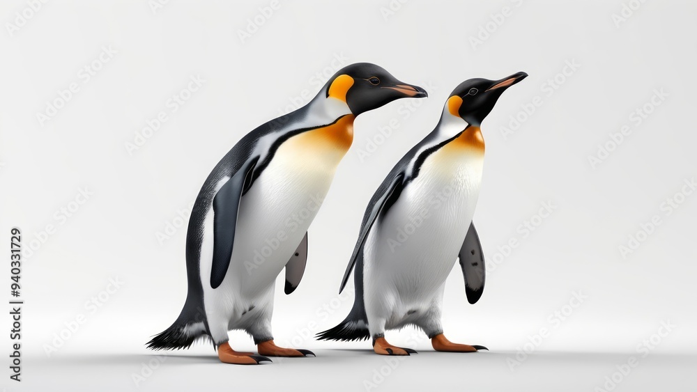 Fototapeta premium Penguin white background