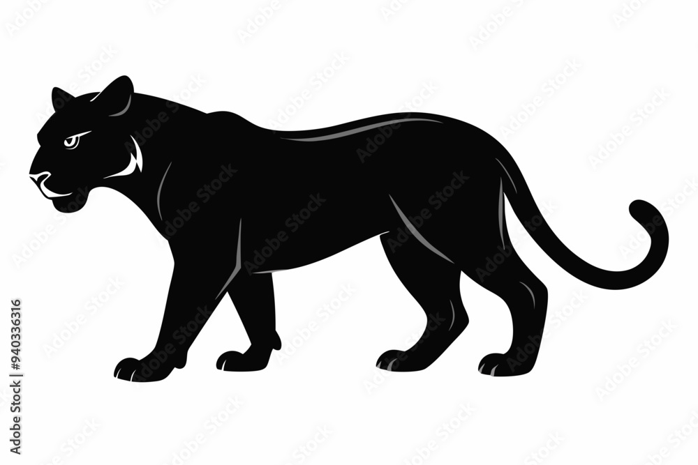 Panther vector silhouette, leopard silhouette panther, puma, vector illustration Panther vector silhouette, leopard silhouette panther, puma, vector illustration